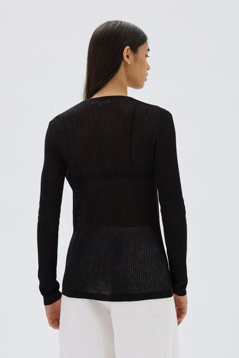 Assembly Label - Belle Knit LS Top, Black