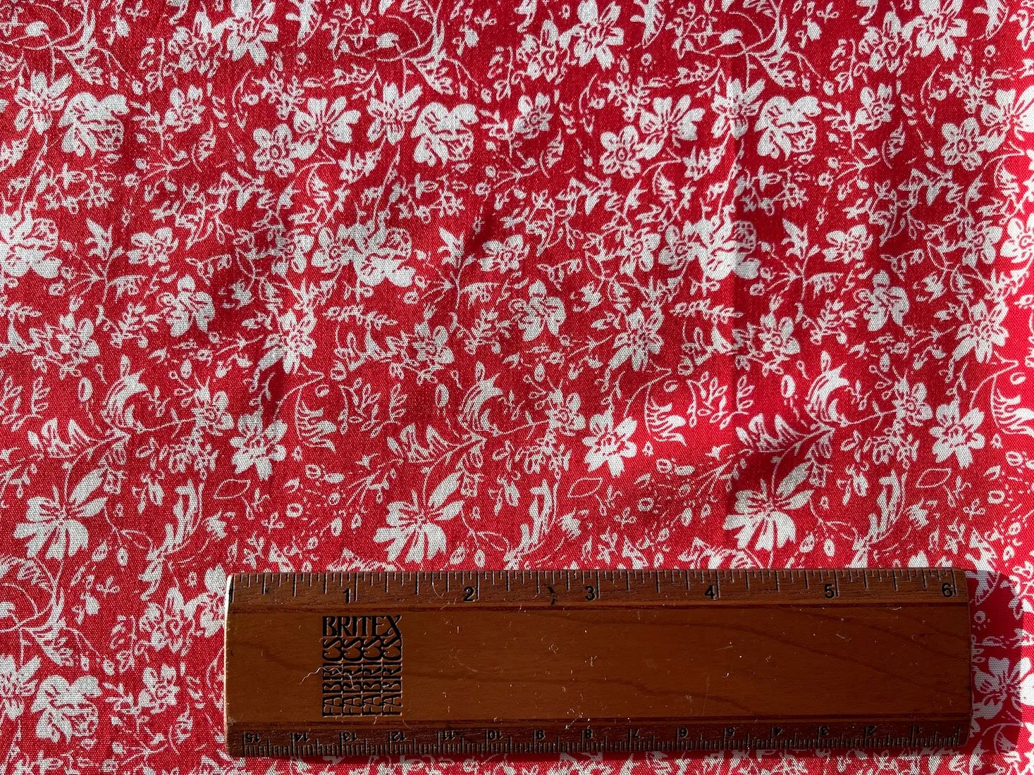 Carmine & White Ditzy Flowers Rayon Challis (Made in Italy)