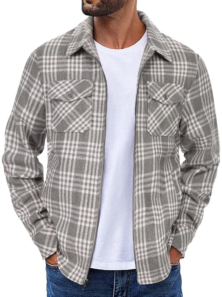 Casual Flannel Plaid Shirt Jacket (US Only)