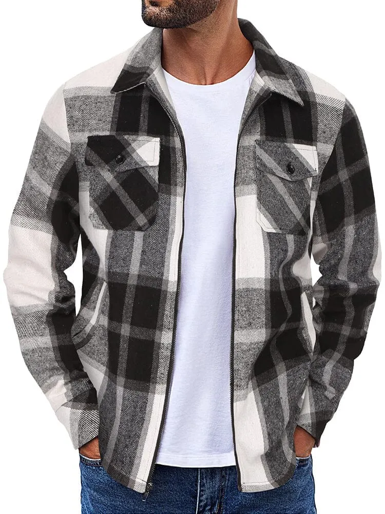 Casual Flannel Plaid Shirt Jacket (US Only)