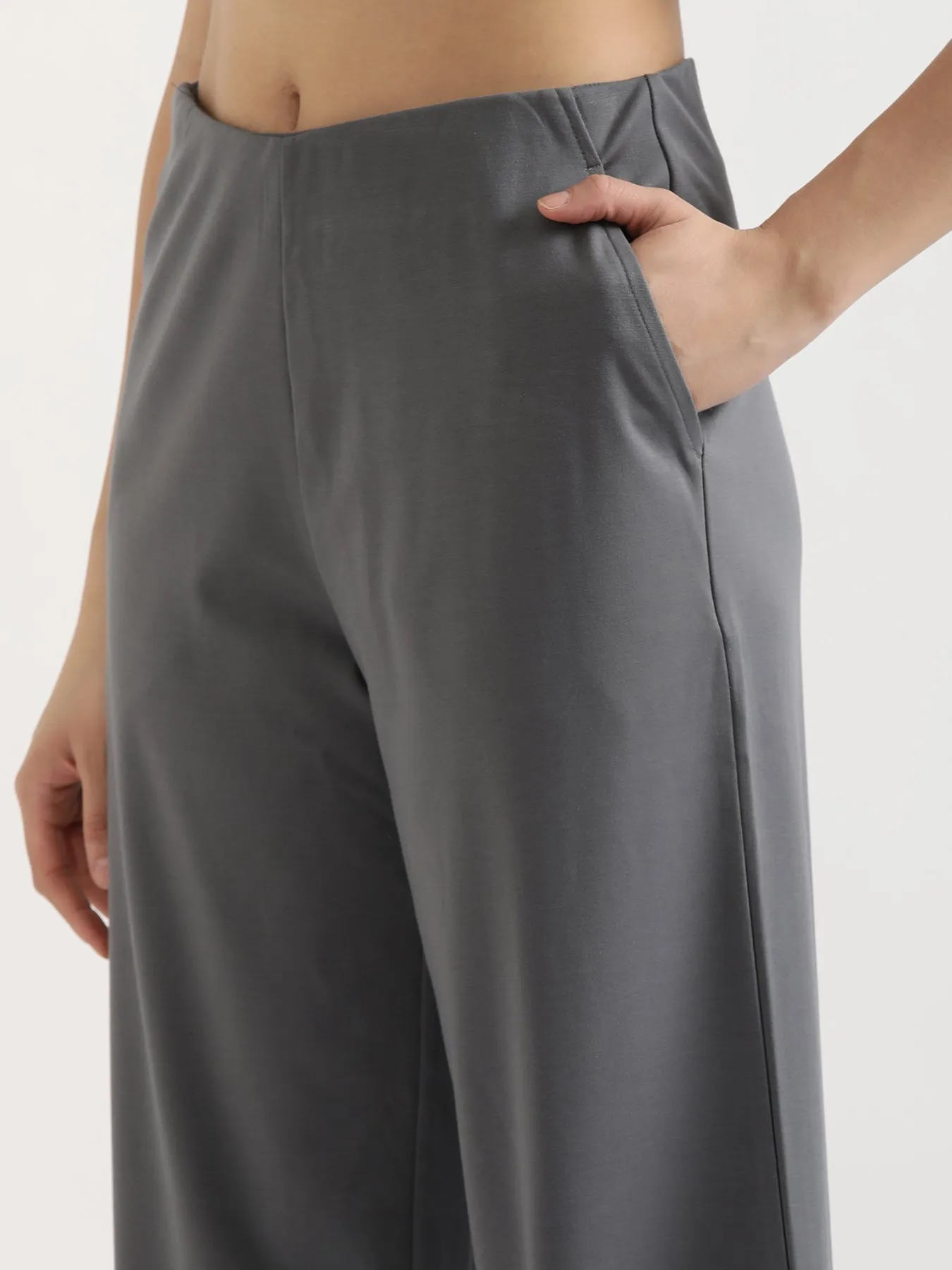 Cement Grey Wide Leg Pants