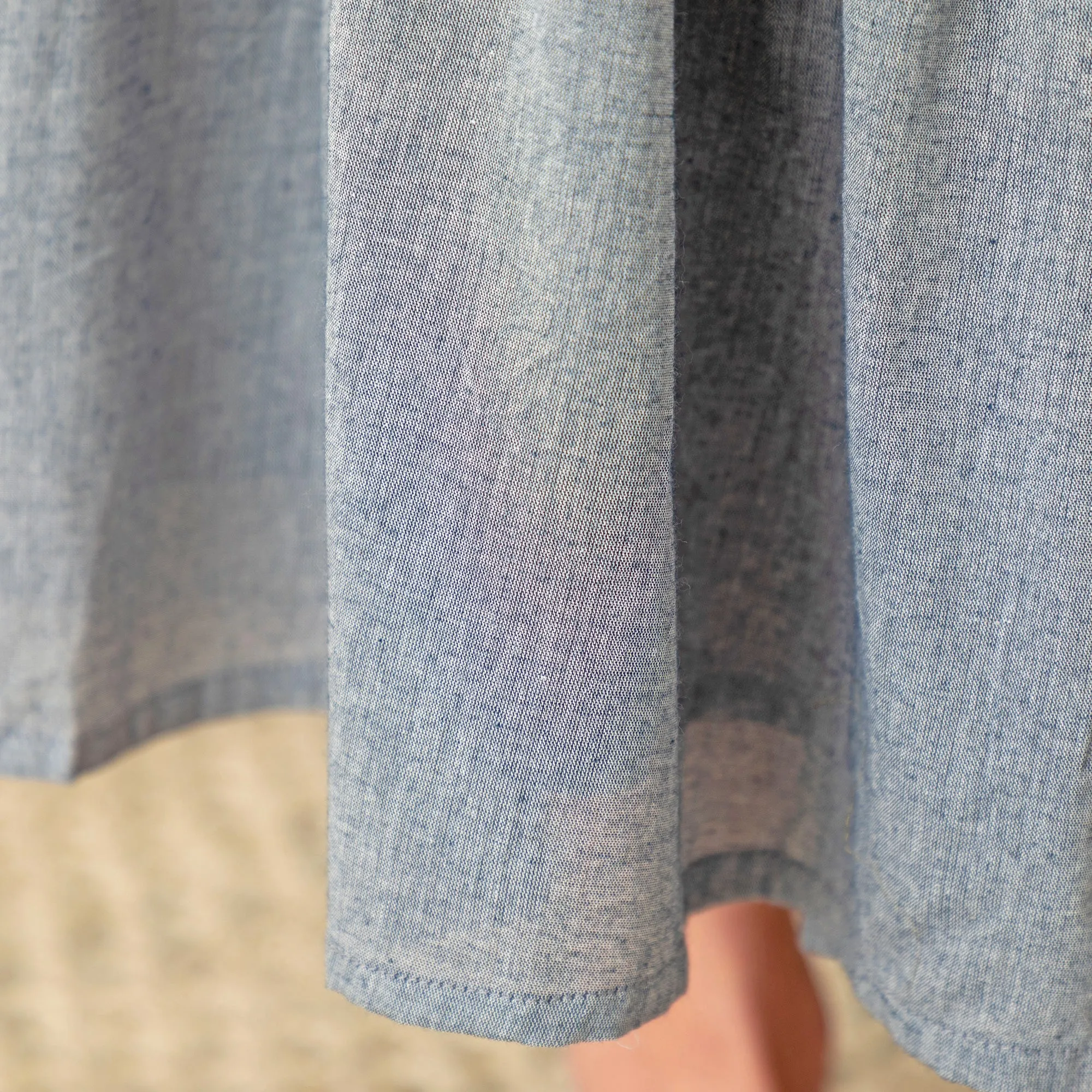 Chambray Button Down Long Skirt