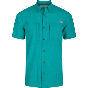 Classic Seersucker Minicheck Button-Down Short Sleeve Shirt