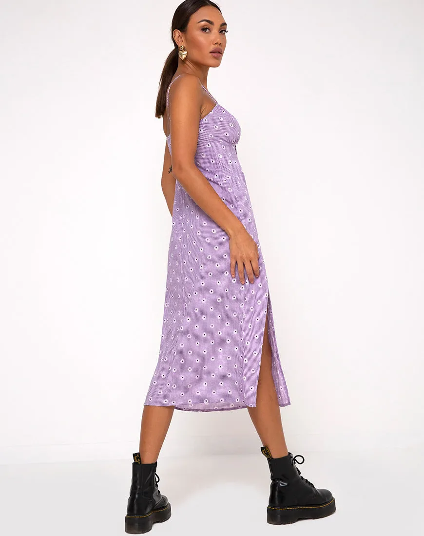 Cypress Midi Dress in Daisy Field Lavender