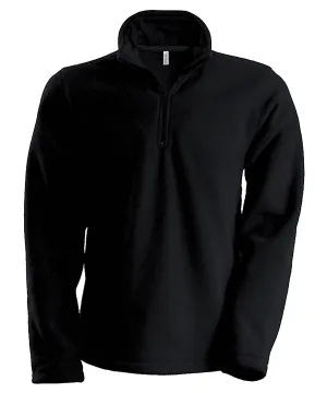 Enzo zip neck microfleece jacket | Black