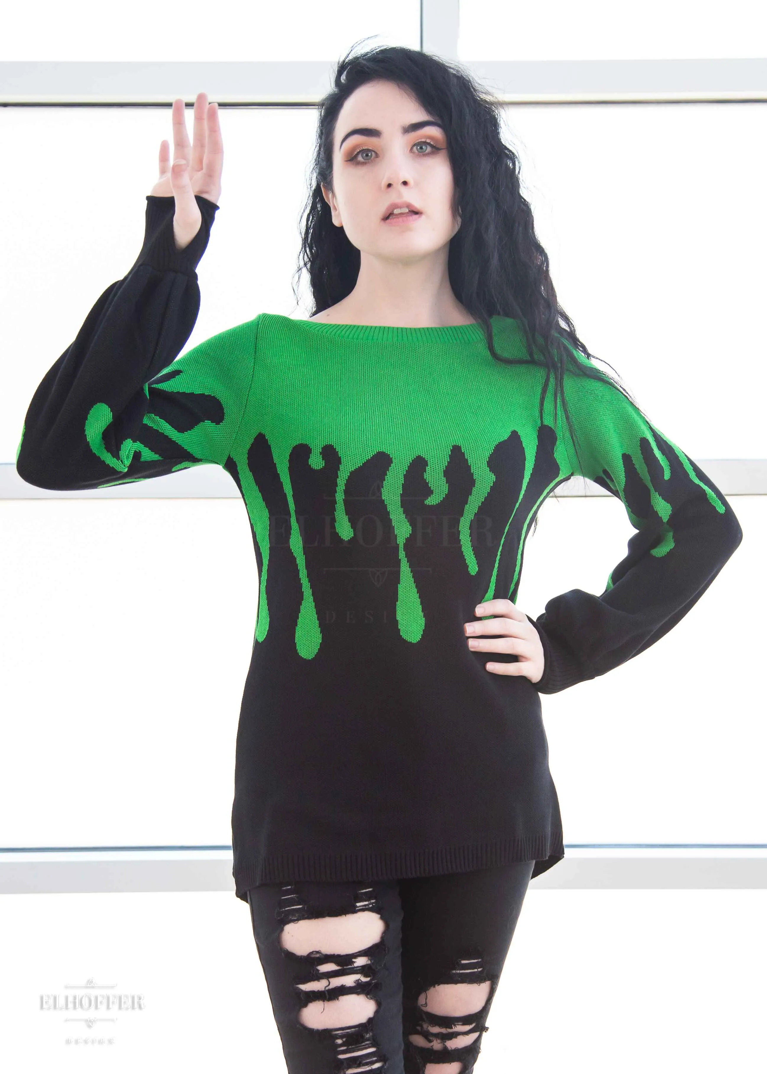 Essential Slime Goth Drip Oversize Sweater