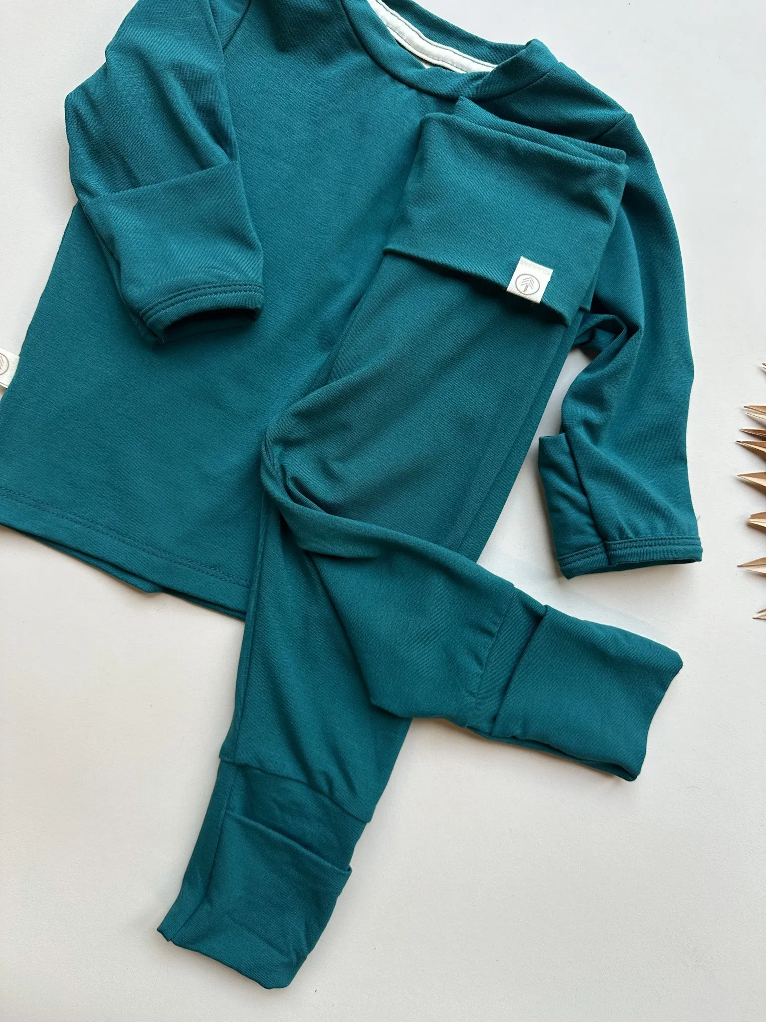 Fold-Over Footie Bamboo Leggings | Peacock