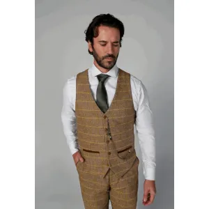 Harris - Men's Brown Tweed Waistcoat