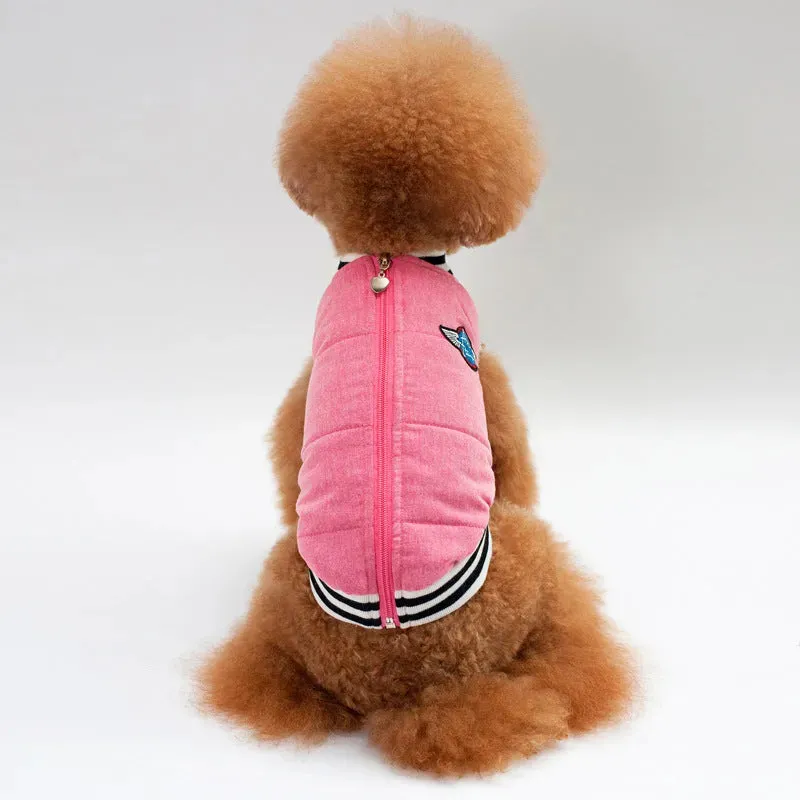 High-End Winter Baseball Cotton Coat for Dogs  Classic Leisure Pet Clothes