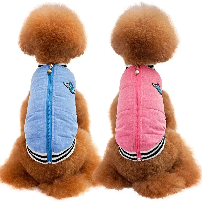 High-End Winter Baseball Cotton Coat for Dogs  Classic Leisure Pet Clothes