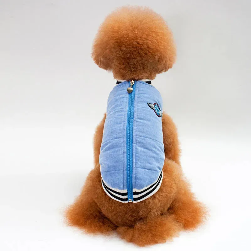 High-End Winter Baseball Cotton Coat for Dogs  Classic Leisure Pet Clothes