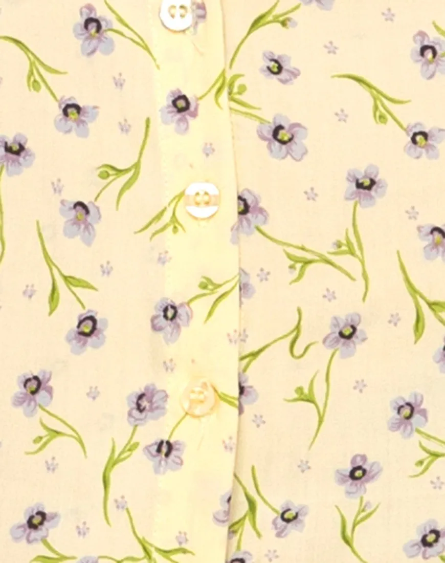 Larin Midi Dress in Wild Flower Lemon Drop