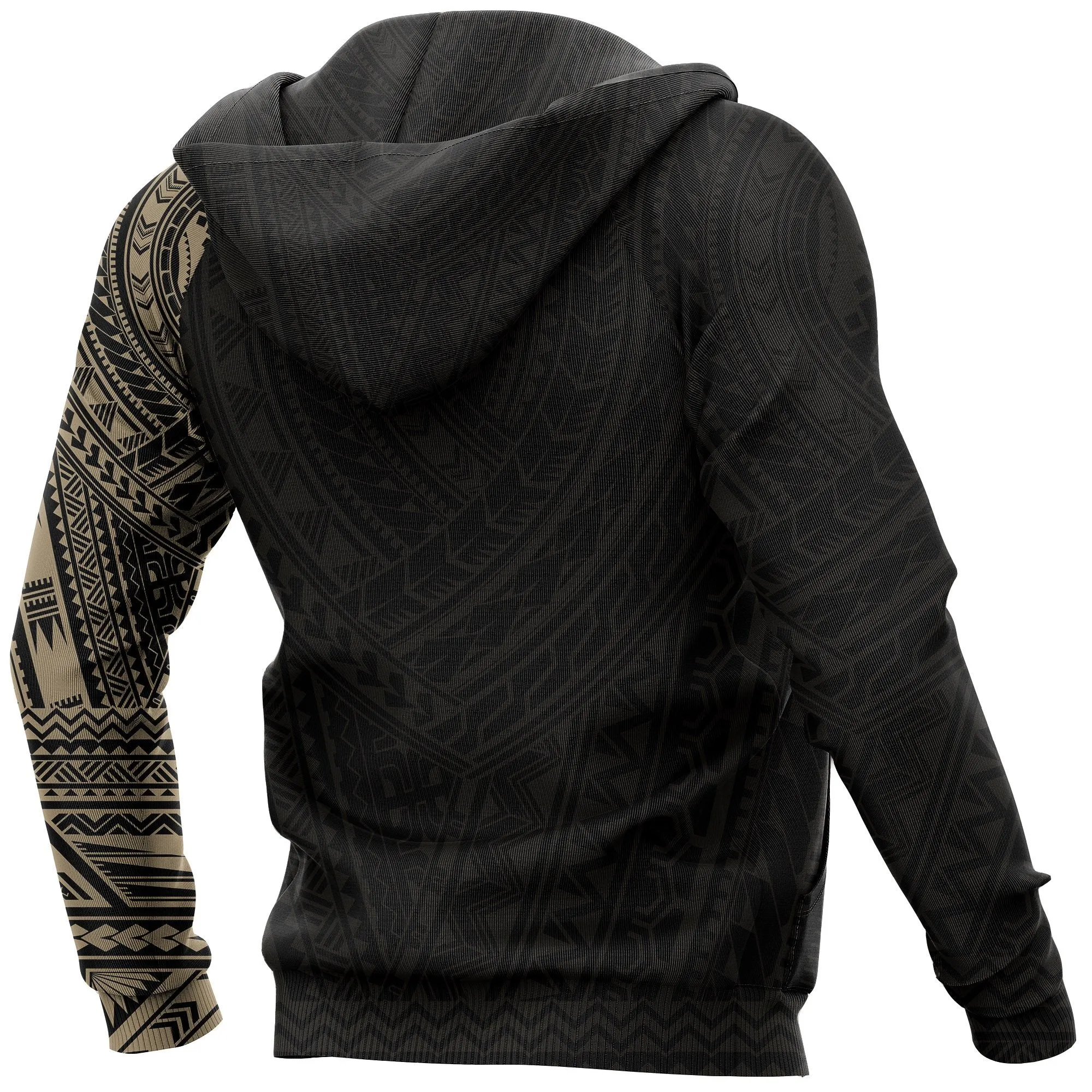 Maori Style Tattoo Pullover Hoodie - Gold A7