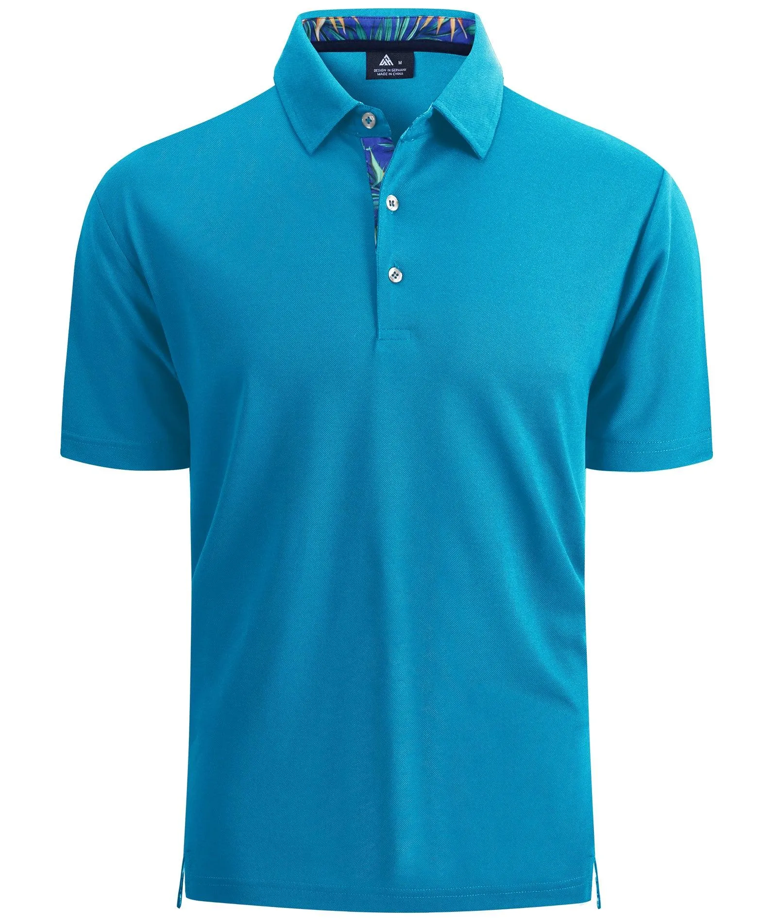 Men's Dry Fit Breathable Blue Green Polo Shirt-ZPK000909