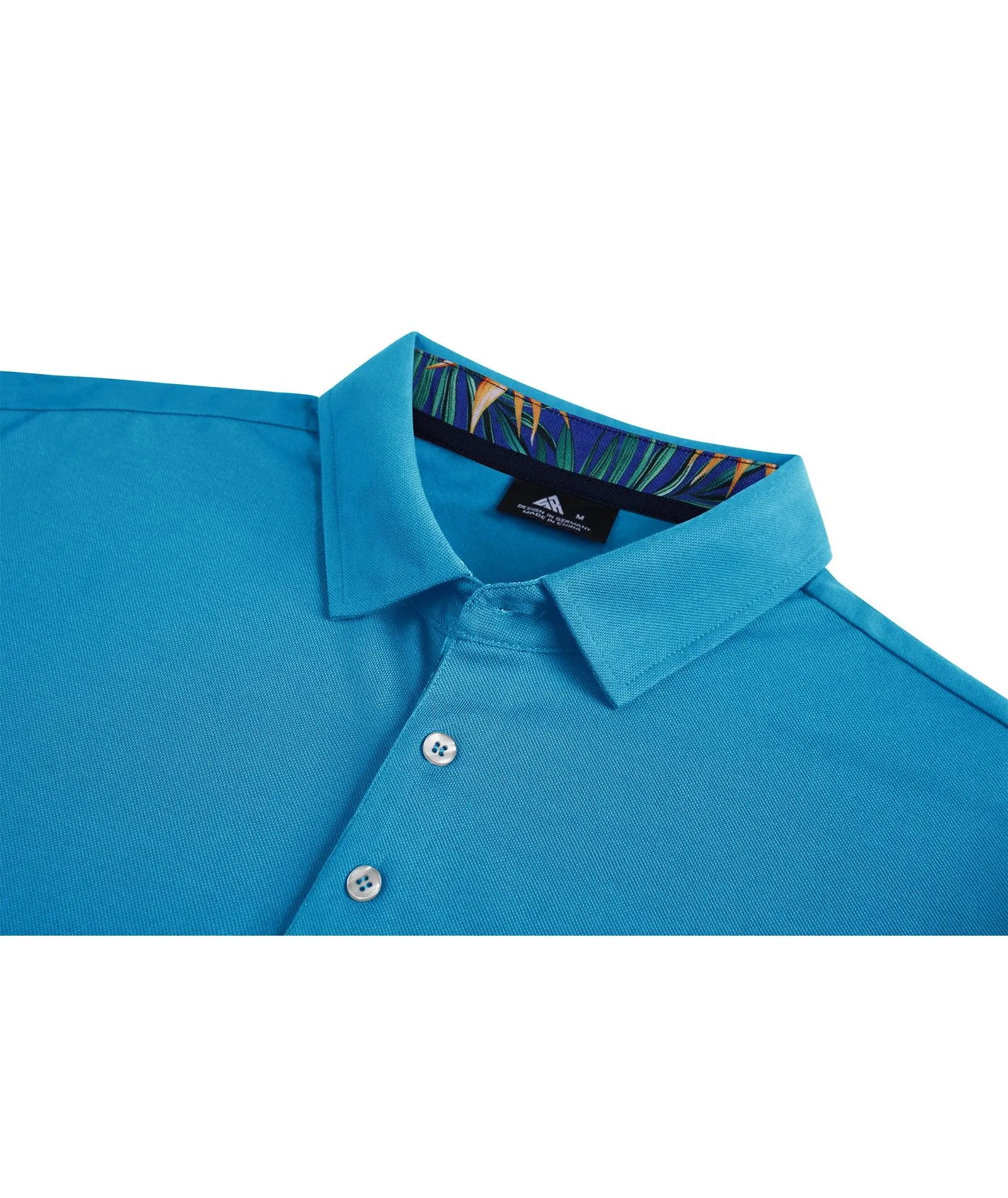 Men's Dry Fit Breathable Blue Green Polo Shirt-ZPK000909