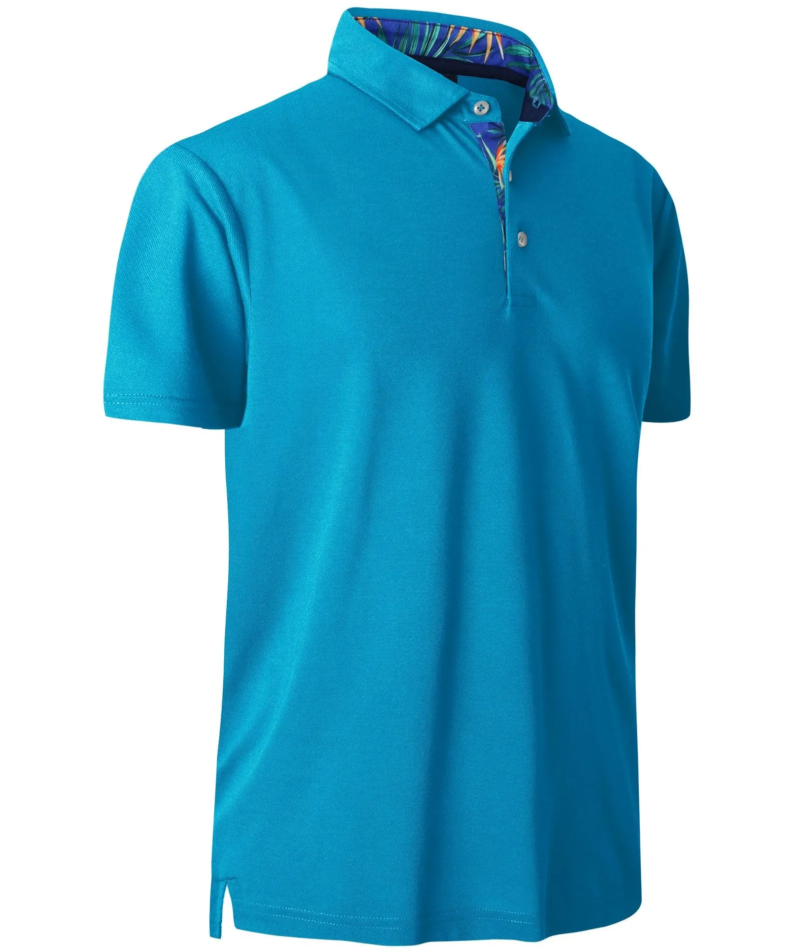 Men's Dry Fit Breathable Blue Green Polo Shirt-ZPK000909