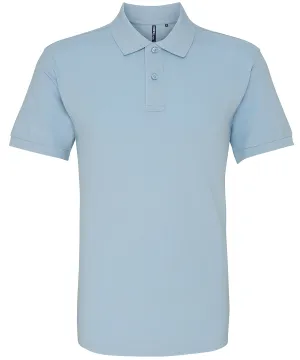 Mens Plain Short Sleeve Polo Shirt - Light Blue