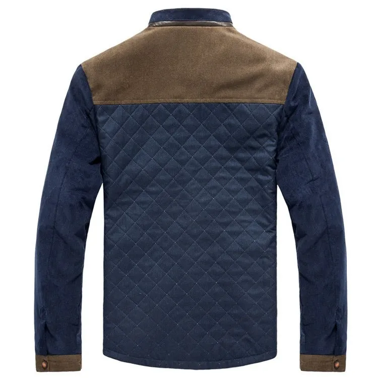 Men's Slim Fit Casual Solid Patchwork Jacket