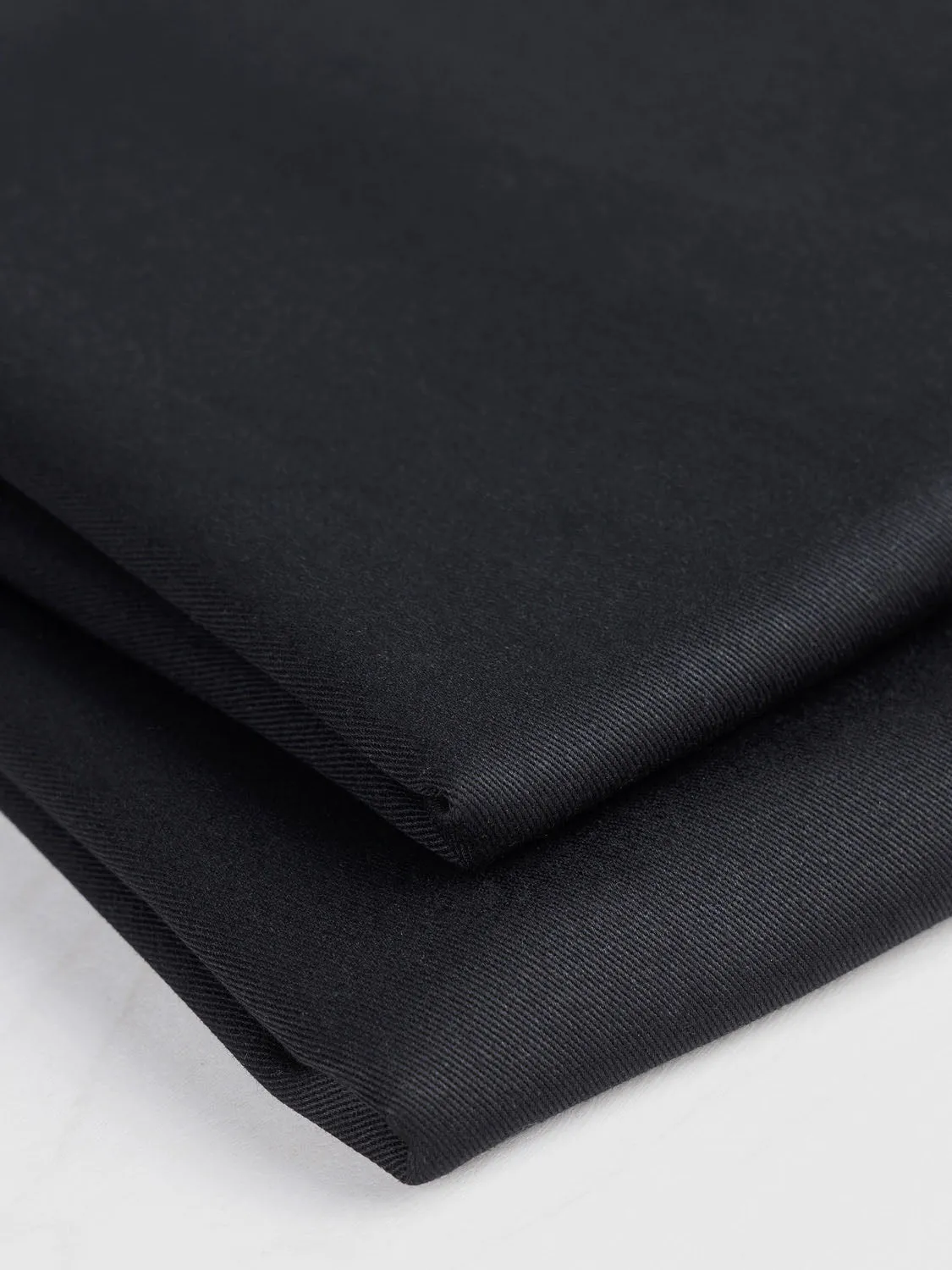 Midweight  Organic Cotton Twill - Black - Swatch