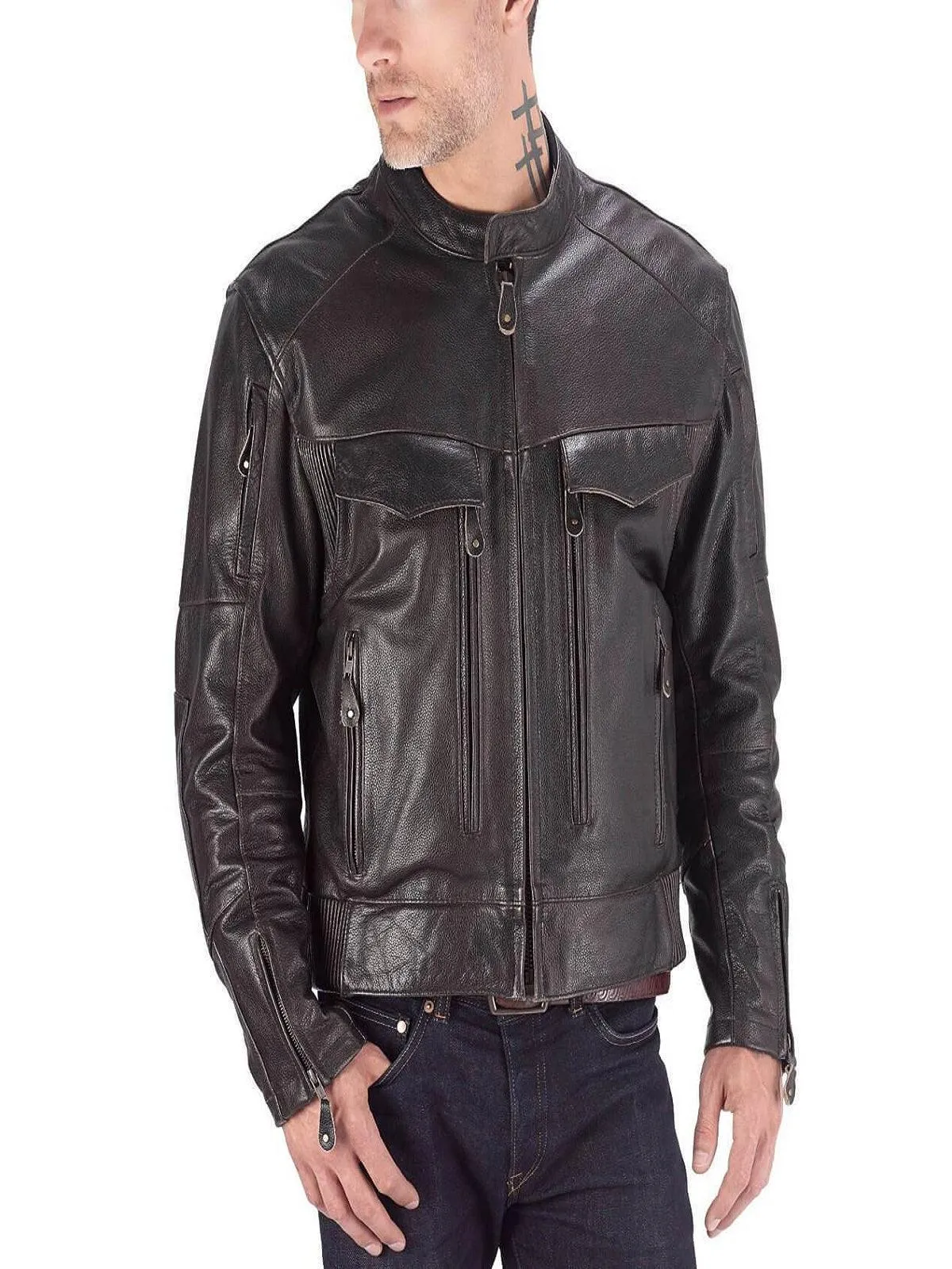 Motorcycle Leather Jacket for Men