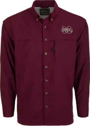 MSU Mesh Back Flyweight LS Shirt - Maroon