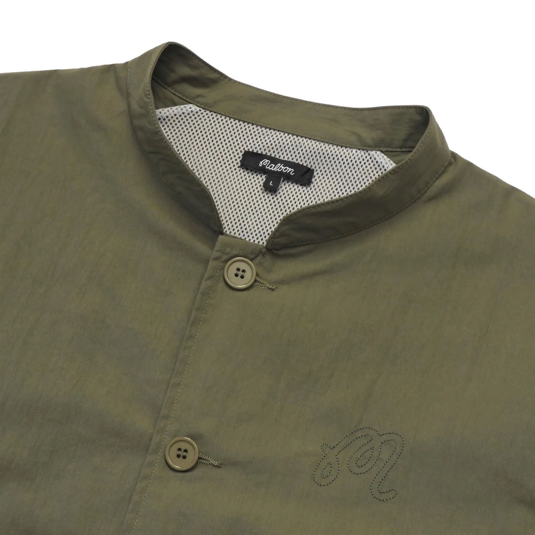 Nylon Band Collar Jacket Military Green - 2025