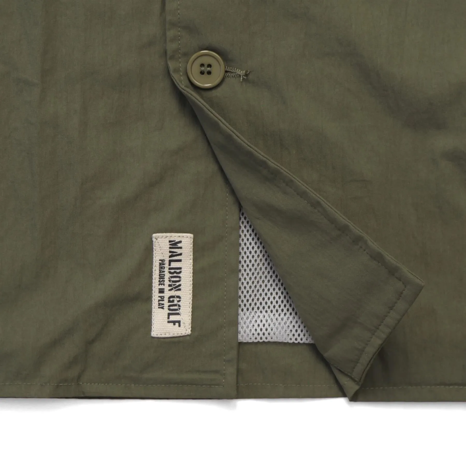 Nylon Band Collar Jacket Military Green - 2025