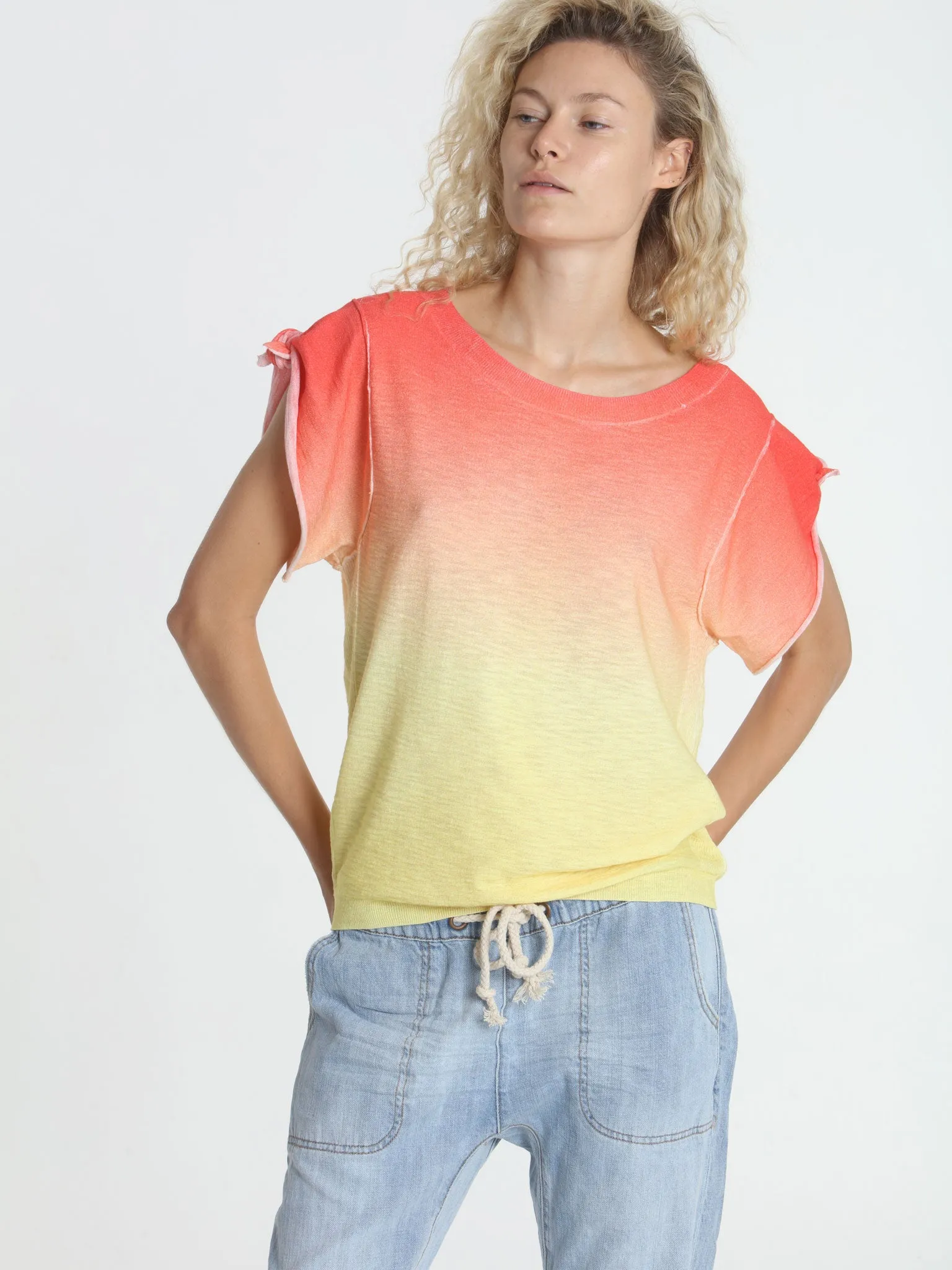 Ombre Tie Tee - Sunny