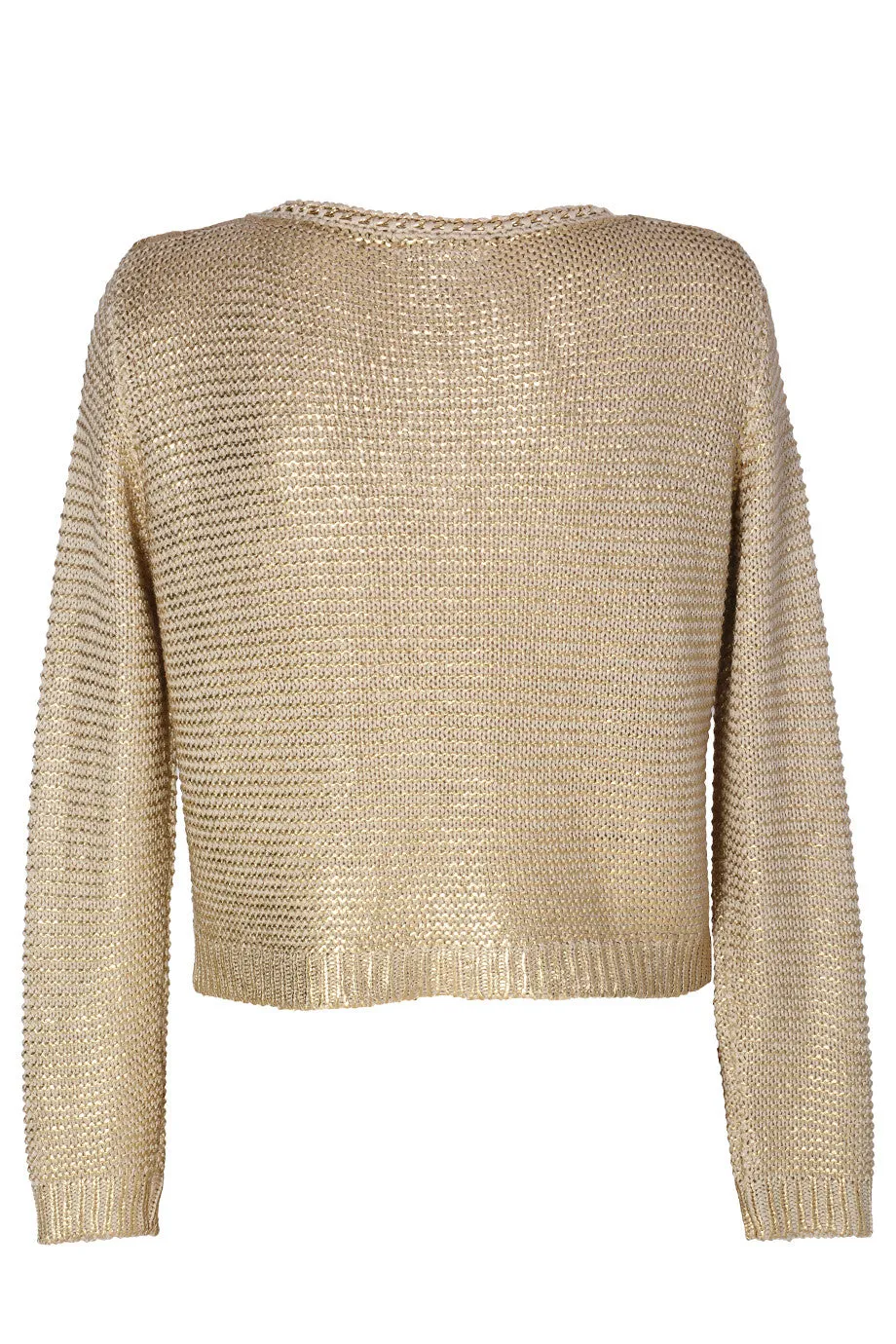 PERLA Metallic Gold Loose Knit Jumper