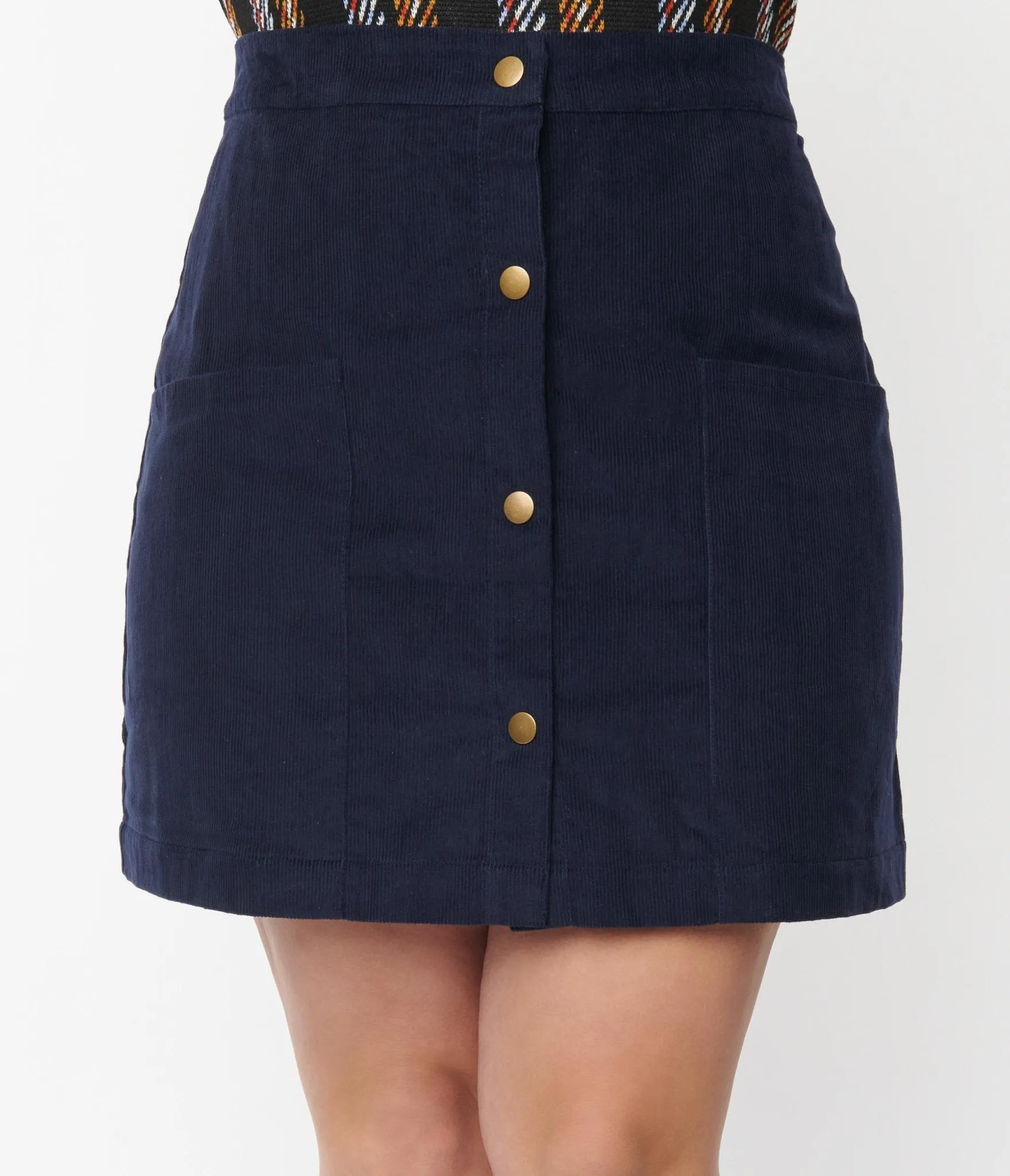 Plus Size 1970s Navy Moxy Skirt