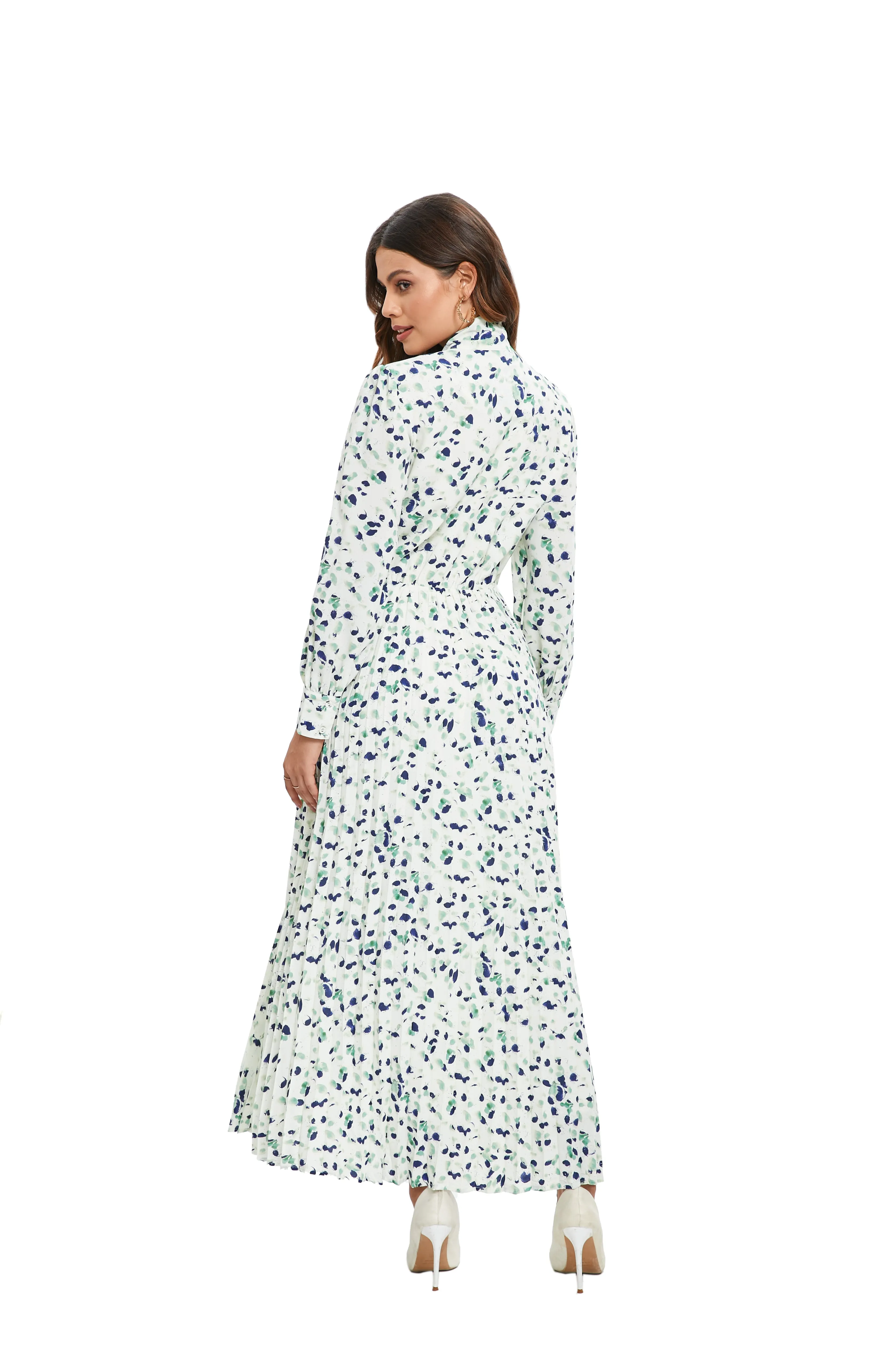 Sage Blossom Flowy Midi Dress