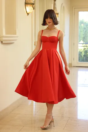 Scarlet Diva Red Midi Dress