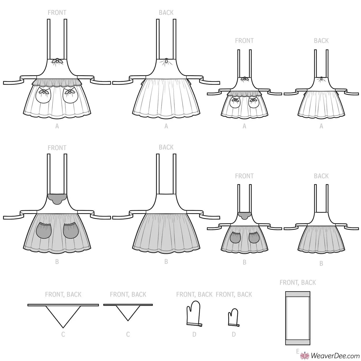 Simplicity Pattern S9565 Children's & Misses' Aprons   Accessories