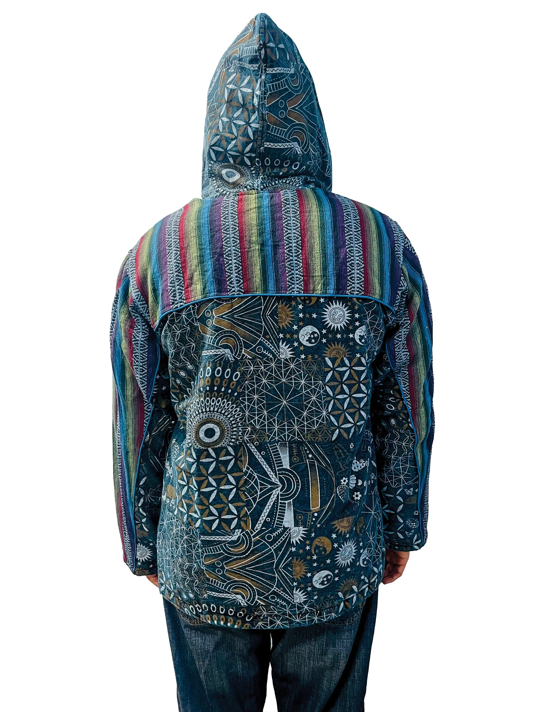 Unisex Jacket Zip-up Gheri Mandala Mushroom Print