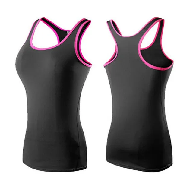 Women Sports Tights Running Yoga Fitness Vest Tee