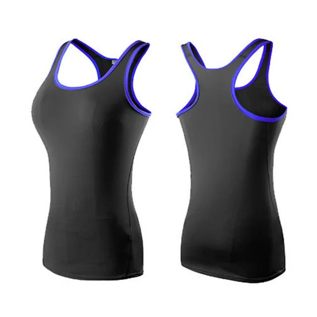 Women Sports Tights Running Yoga Fitness Vest Tee