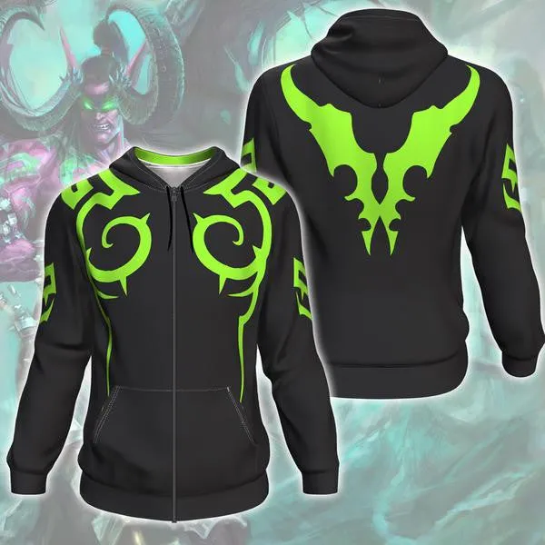 WoW Illidan Stormrage Zip-Up Hoodie